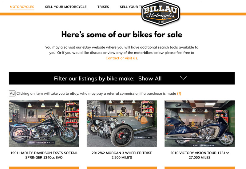 Billau Motorcycles Screenshot